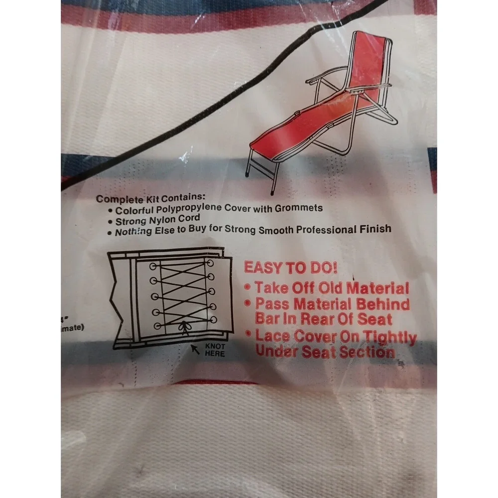 1 Pack Wellington Chaise Renew Kit Replacement Cover S35400W-EC4 Red White Blue